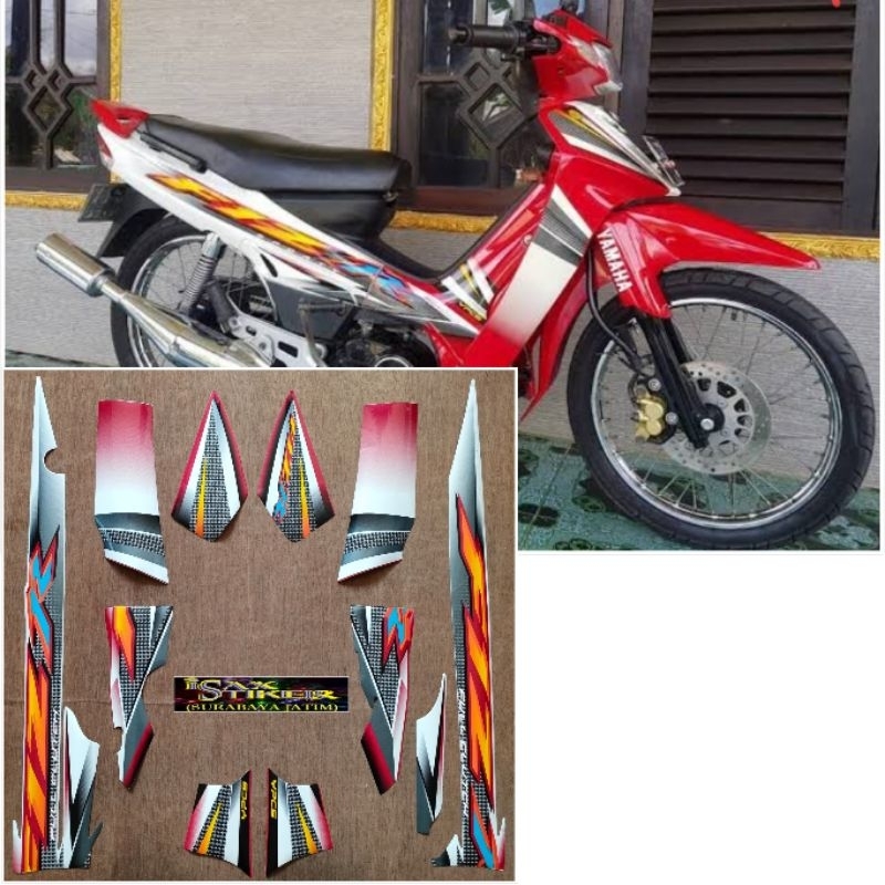 Striping Original Yamaha F1ZR merah putih tahun 2004
