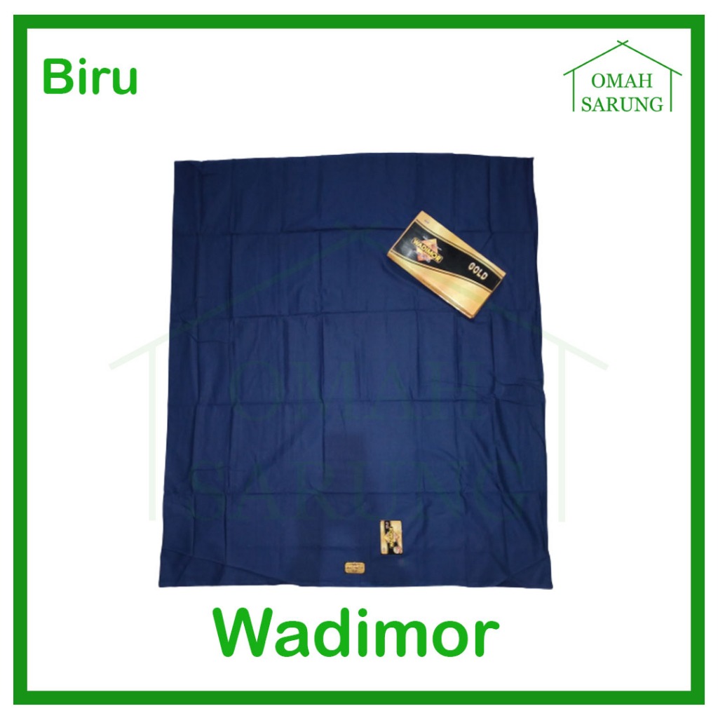 Sarung Tenun Wadimor Polos Non Tumpal Warna Biru Original Premium OMAH SARUNG