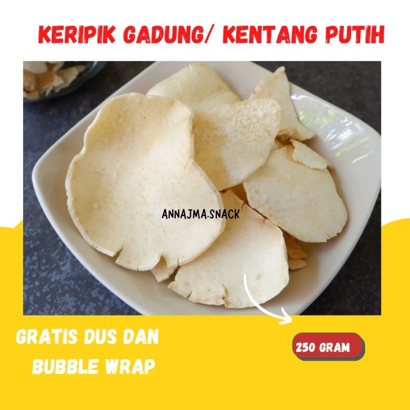 

KERIPIK GADUNG/KENTANG PUTIH 250 GRAM