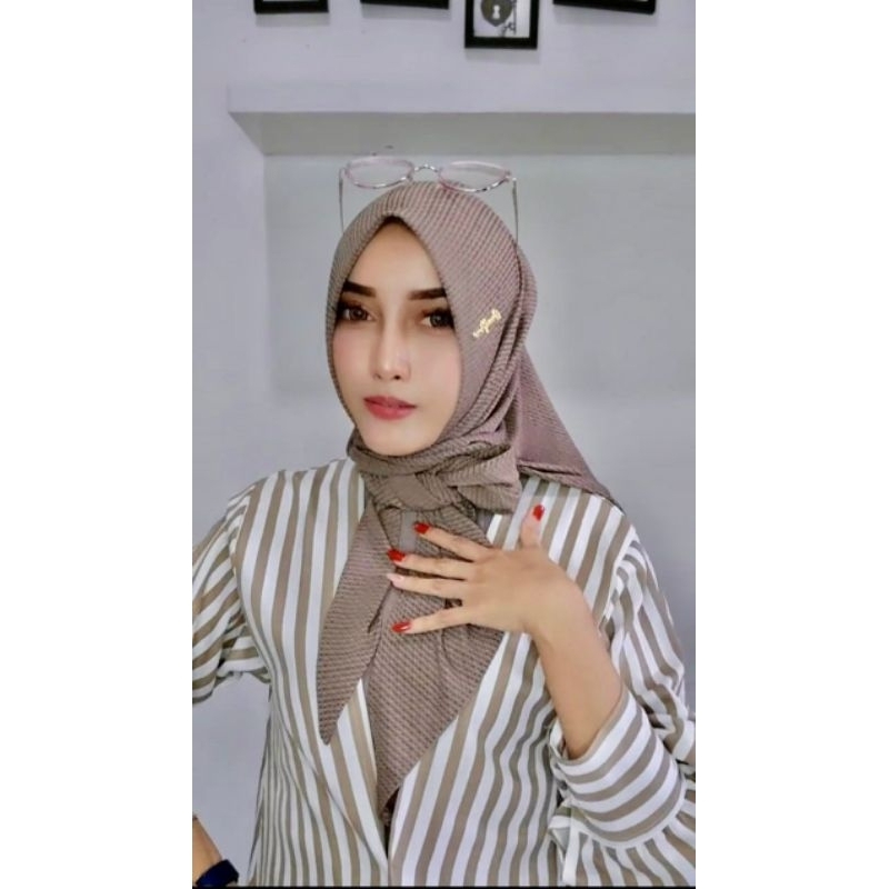 hijab segitiga instan Jersey victoria premium//hijab instan viral//hijab segitiga bermotif//hijab be