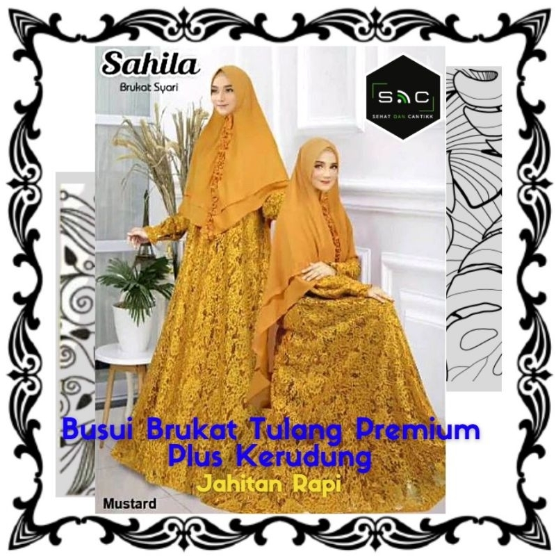 Gamis Pesta Kondangan Pernikahan Mewah Brokat Premium Polos Elegan Busui Syar'i Muslimah