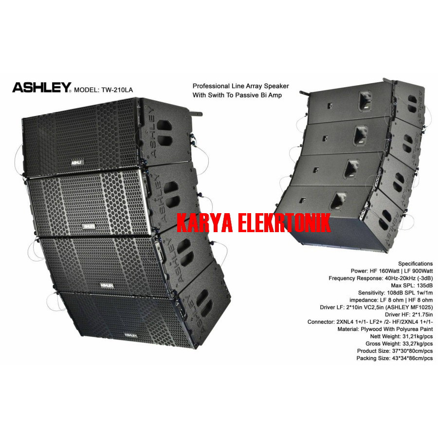 SPEAKER ASHLEY LINE ARRAY TW 210LA HARGA 1 PSC ASHLEY TW210LA