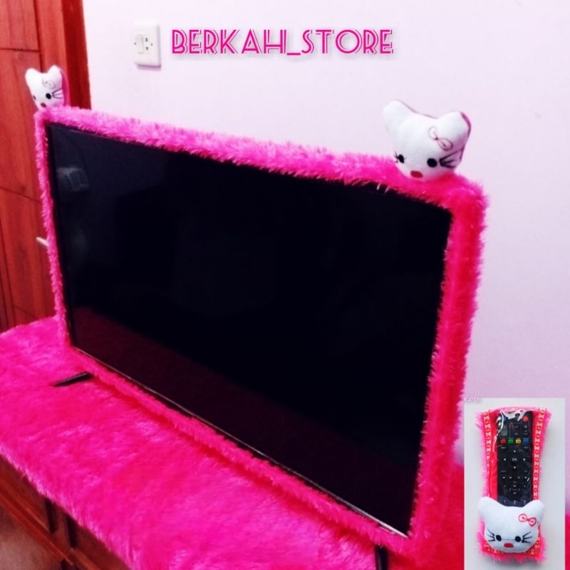 Bando TV UK 17 - 32 inch Dan 40 - 43 inch 1 Set Taplak Meja TV Dan Sarung Remot Taplak Meja TV 100x5