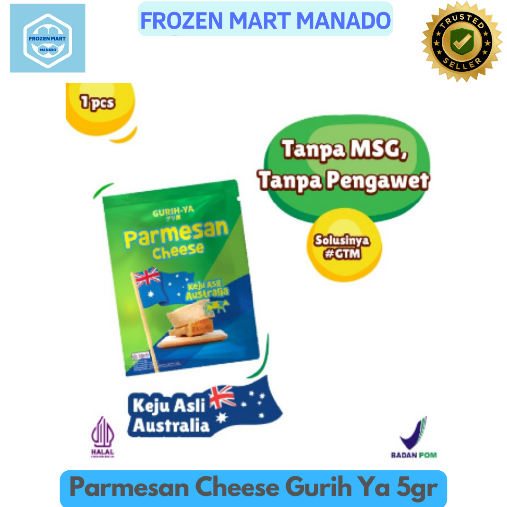 

Parmesan Cheese Gurih Ya 5gr - Frozen Mart Manado (Frozen Food Manado)