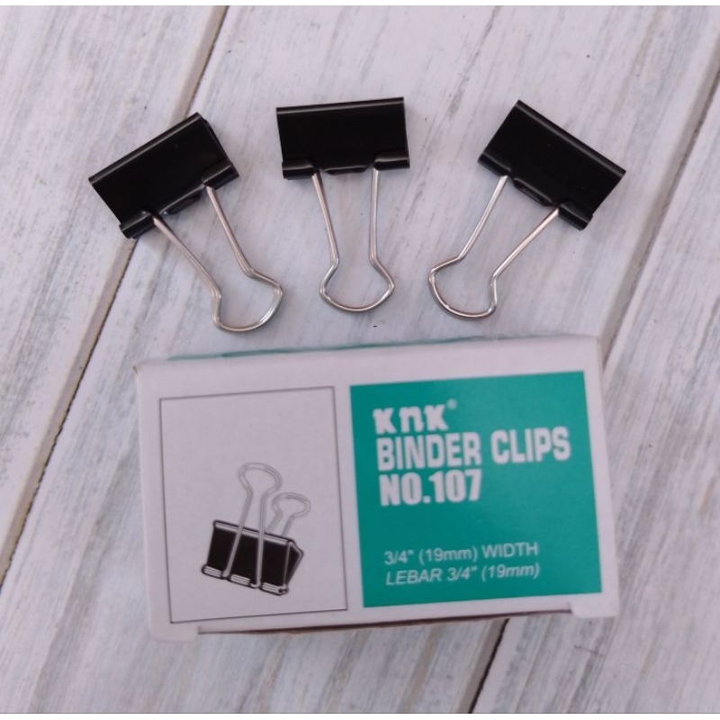 

(12PC)BINDER CLIPS KNK NO 107 HITAM/ UK 3/4 (19MM)