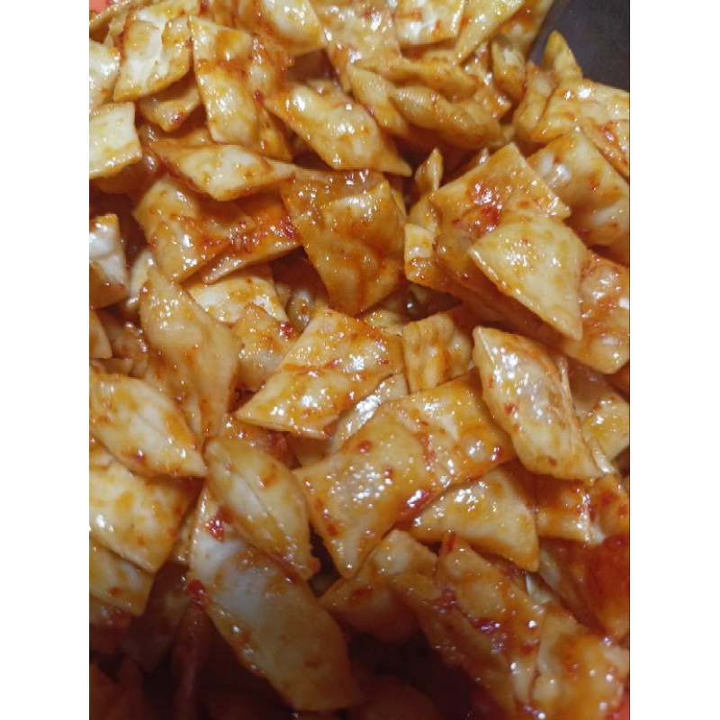 

keripik pangsit pedas manis berat 210g