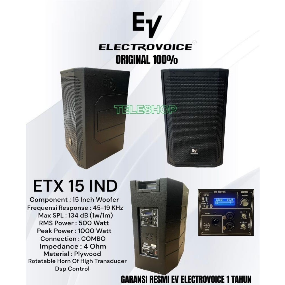 SPEAKER AKTIF EV ELECTROVOICE ETX 15 IND SEPASANG ORIGINAL