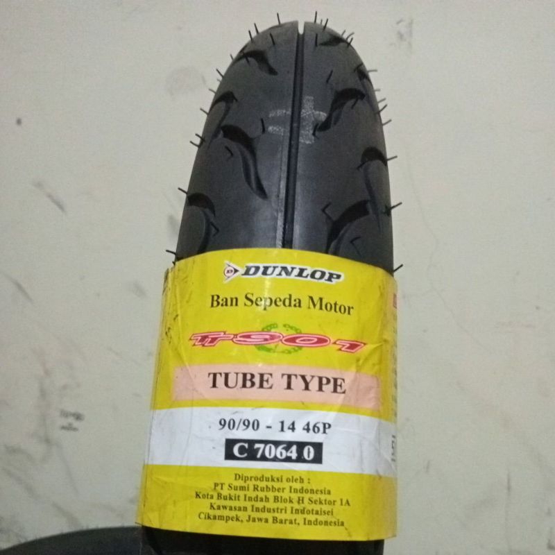 DUNLOP 90/90-14 TT901 BAN LUAR DUNLOP TIRE TUBE TYPE RING 14 BAN LUAR MOTOR MATIC METIK BELAKANG BEA