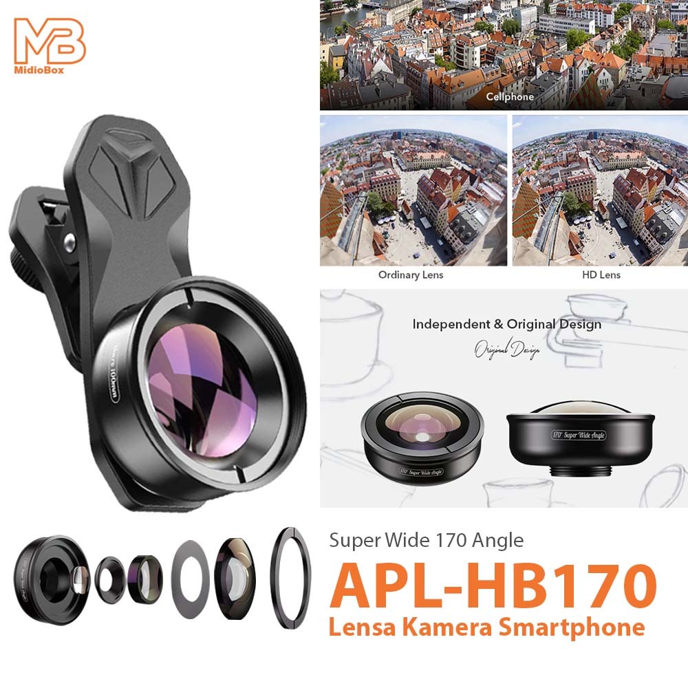 APEXEL Lensa Kamera Smartphone 170 Super Wide Angle Lens