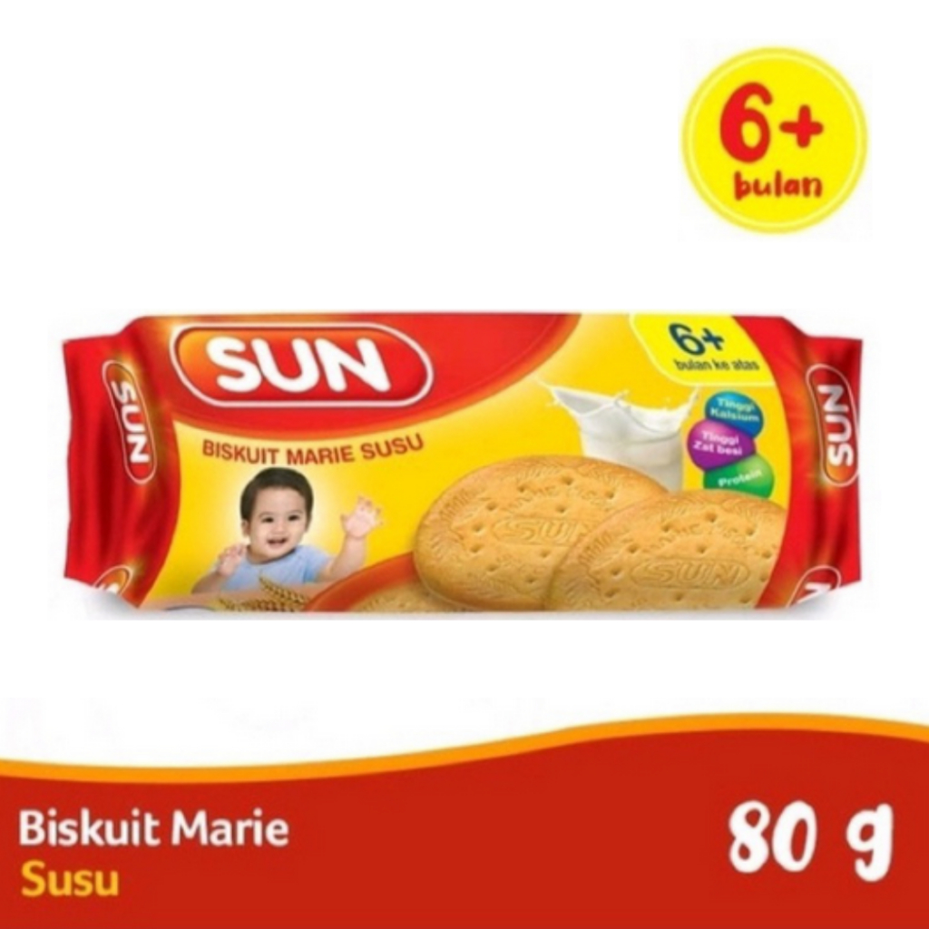 SUN MARIE SUSU SUN BISCUIT 80 G CAMILAN BAYI SUN SNAK BAYI 6+ BULAN