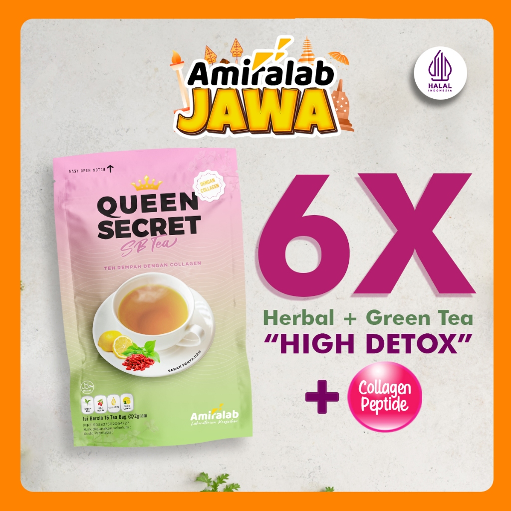 

QUEEN SECRET SLIMMING BEAUTY TEA Minuman Teh Hijau Herbal Ampuh Badan Ideal 15 Bag