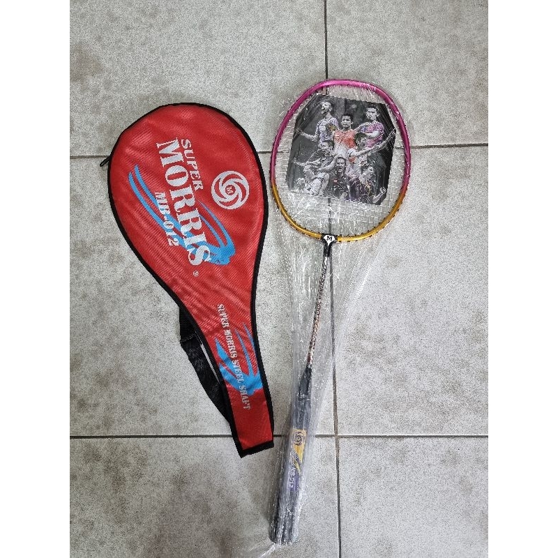 raket badminton MORRIS + sarung / raket bukutangkis