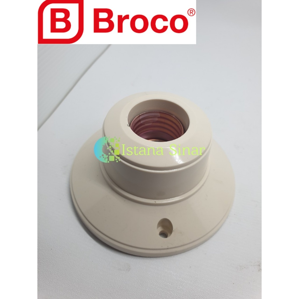 BROCO Fitting plafon bulat cream Fiting lampu piting mangkok 1212