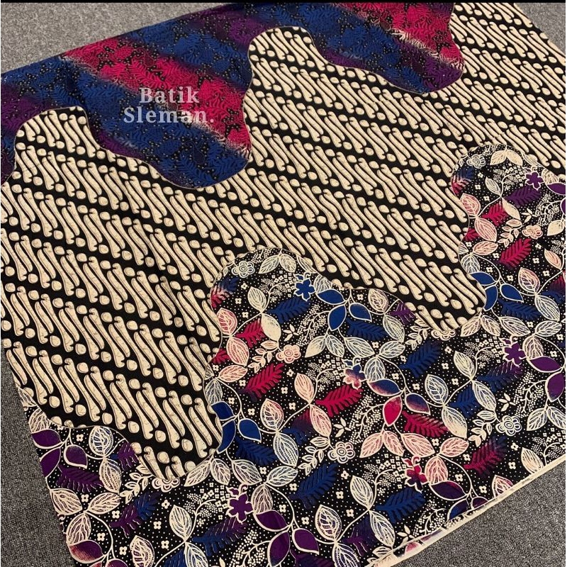 Kain Batik Parijoto Sleman 2.4m Gradasi Ungu Biru