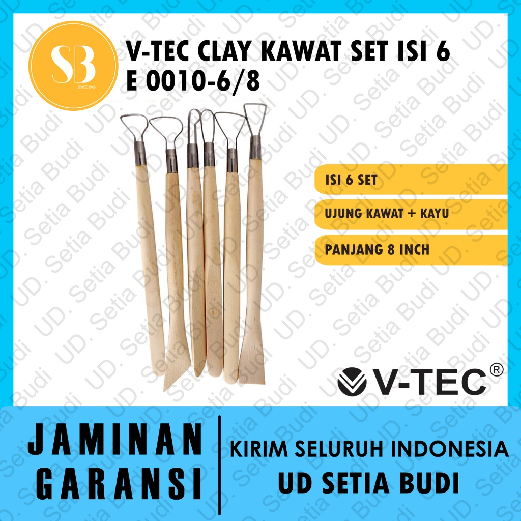 

Alat Butsir Clay Kawat set isi 6 V-TEC E 0010-6/8 / Pottery Tool