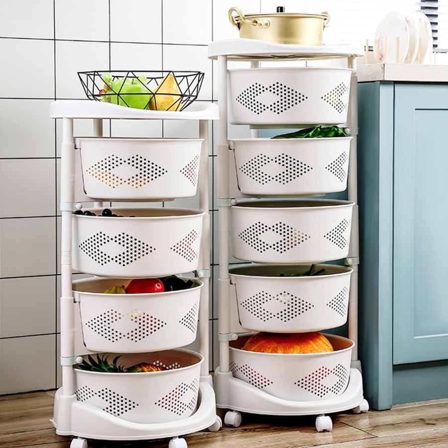 shenar - troli 3 susun - troli 4 susun - troli 5 susun - Rak Dapur Plastik - Troli susun putar / tro
