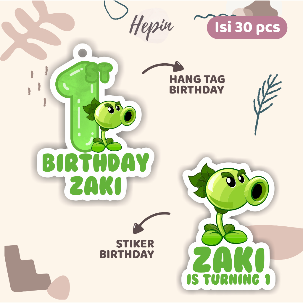 

(30pcs) cetak Hang tag & stiker label ulang tahun tema PLANT VS ZOMBIE /label tag ulang tahun murah/hang tag ulang tahun/tag souvenir ulang tahun/stiker nama ualang tahun/diecut stiker&t ag