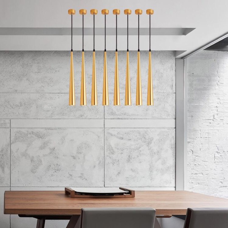 Lampu Gantung LED Tabung Kerucut Minimalis / Lampu Dekorasi Bar, Dapur - 50cm Gold