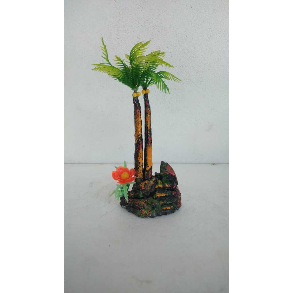 hiasan akuarium kelapa 2 batang