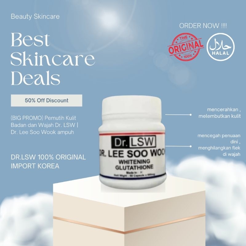 (BIG PROMO)Glutacid Whitening 16 000 mg Original 100% Pemutih Badan Permanen