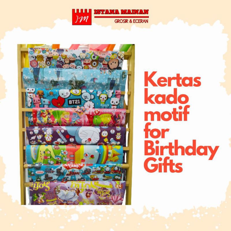 

Kertas kado Motif Anak For Birthday Gift/Random