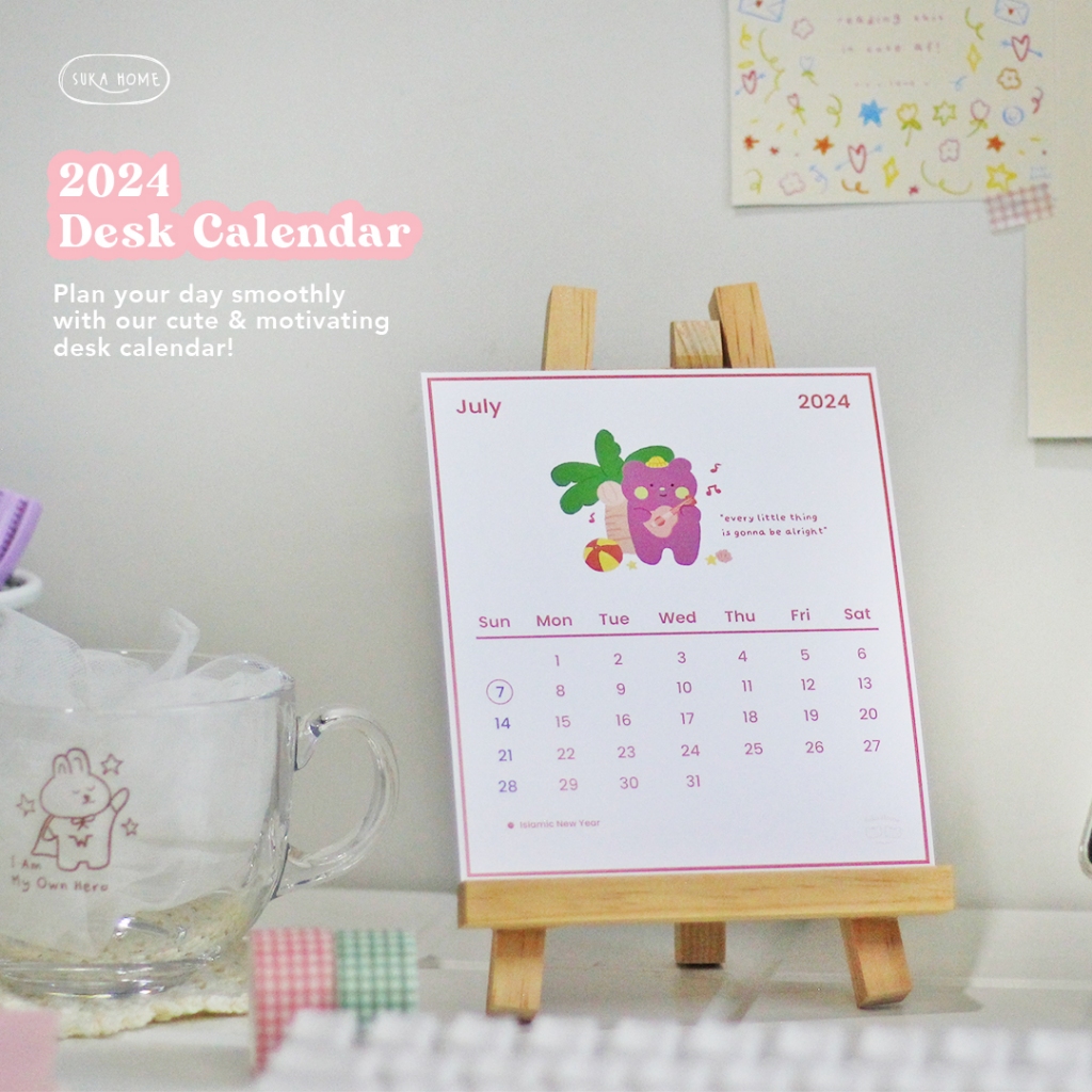 

Kalender 2024 Estetik | Kalender Meja Lucu | Kalender Woodstand | Calendar Aesthetic | Journaling Calendar Korean Style | Stand Calendar by Suka Home
