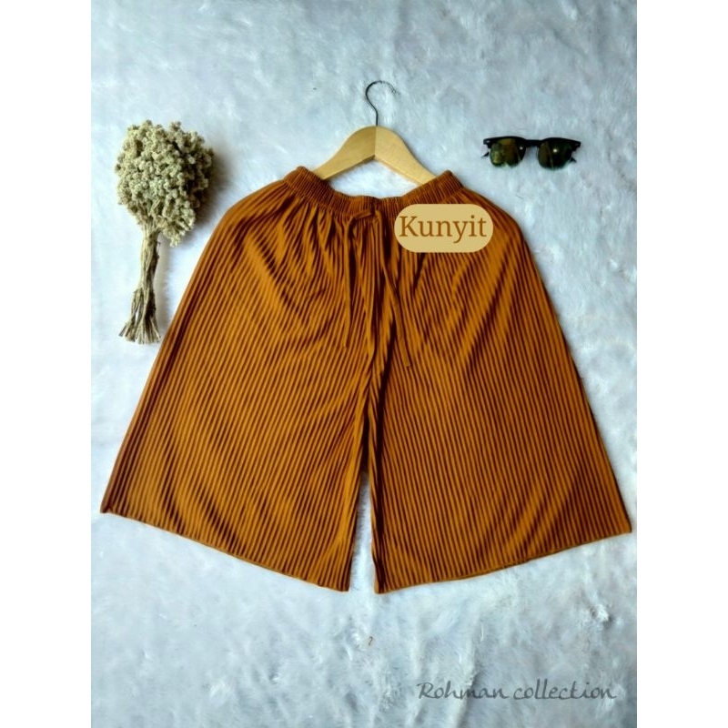 Celana Plisket Lidi Pendek Premium7/8/Kulot Pendek Wanita/Lidi Pendek Termasuk
