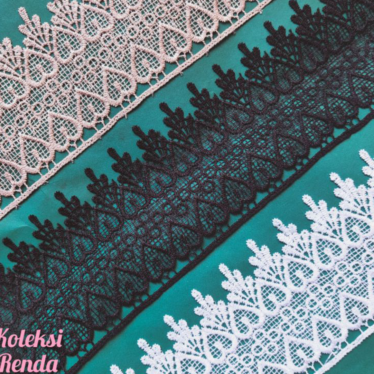➫✬✵ Renda giper lebar 10cm, renda bordir, renda gyper per roll 15 yard