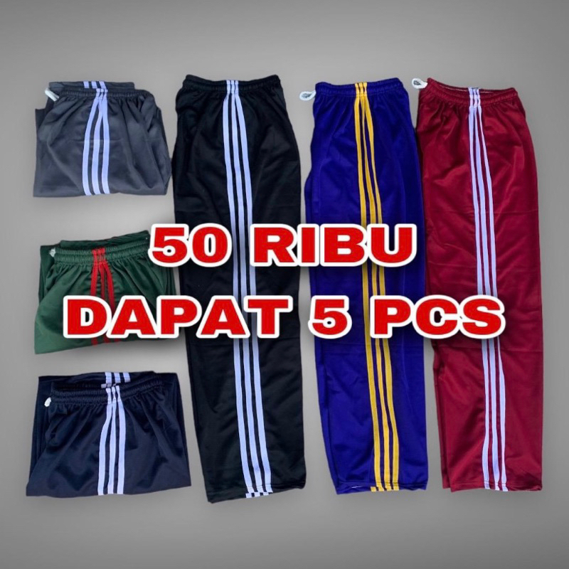 Paket Bundling 5 Pcs Celana Training Panjang Mulai Ukuran Anak - Dewasa Pria Dan Wanita (KOMPLIT) Ba
