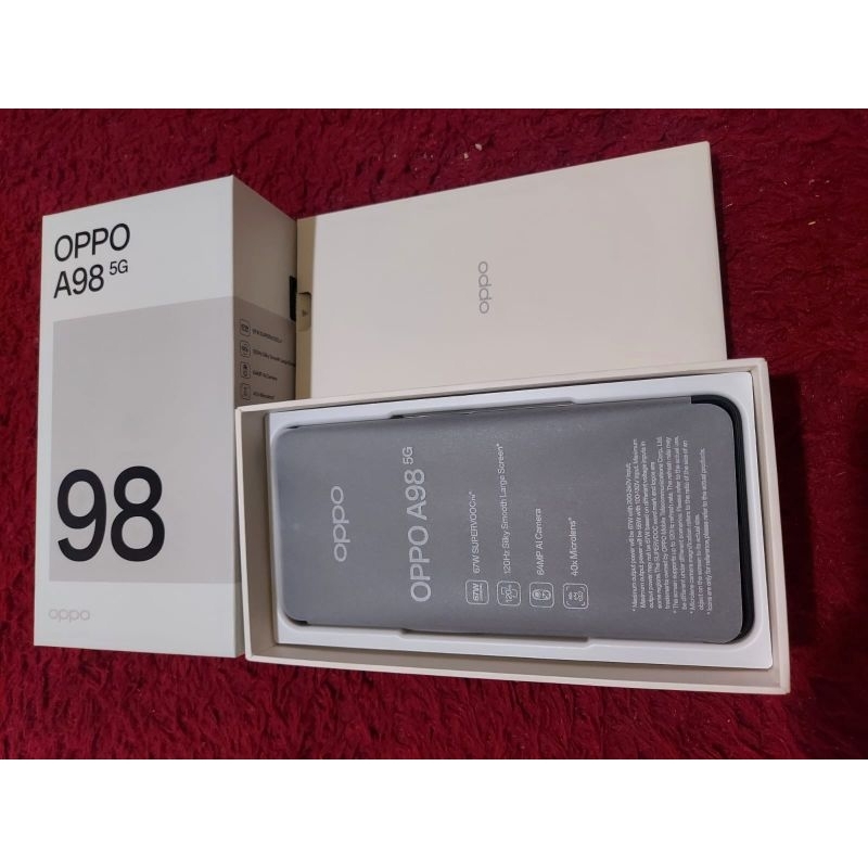 Oppo A98 ram 8gb rom 256gb-Jaringan 5G-Second Like New-Fullset-Original-HP-Handphone-Smartphone-Gadget-Telpon Pintar-Murah