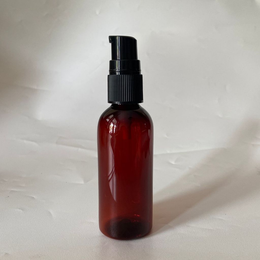 BOTOL PLASTIK 60ML AMBER PUMP TREATMENT N18 / BOTOL PUMP 60ML COKLAT BOTOL ISI ULANG