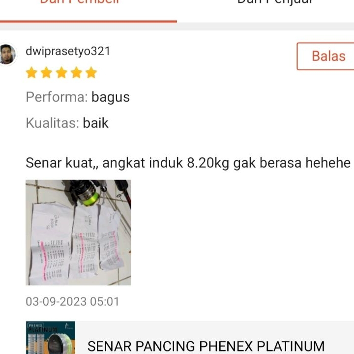 Terbaru SENAR PANCING PHENEX PLATINUM