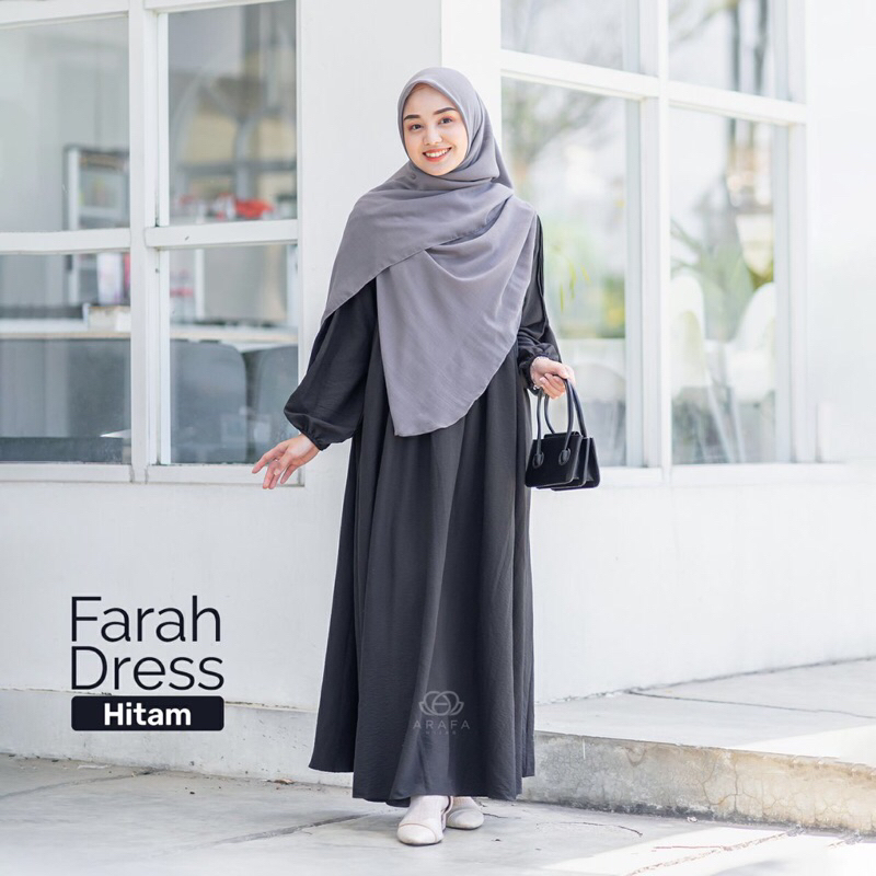 Arafa Hijab - Farah Dress | Gamis Bahan Snow Crinkle Baju Muslimah Wanita