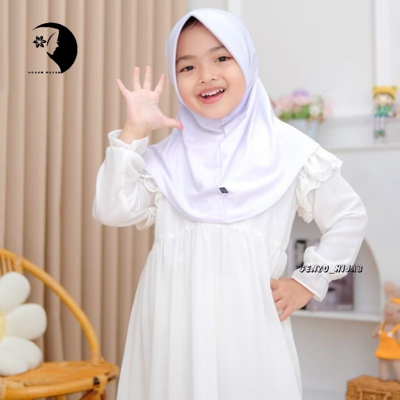 Hijab Bergo Oval Anak Umur 3-8 Tahun/Hijab Instan Anak/Bergo Oval Jersey Premium/Hijab Sport