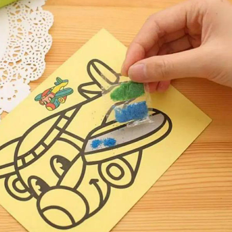 

Ready melukis pasir 10 pcs mainan edukasi anak lukis karakter