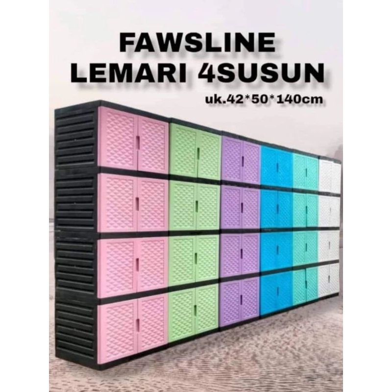 COD - TON89 LEMARI PLASTIK 4 SUSUN / LEMARI TABITHA 4 SUSUN FAWLESS / LEMARI PLASTIK JUMBO  / LEMARI