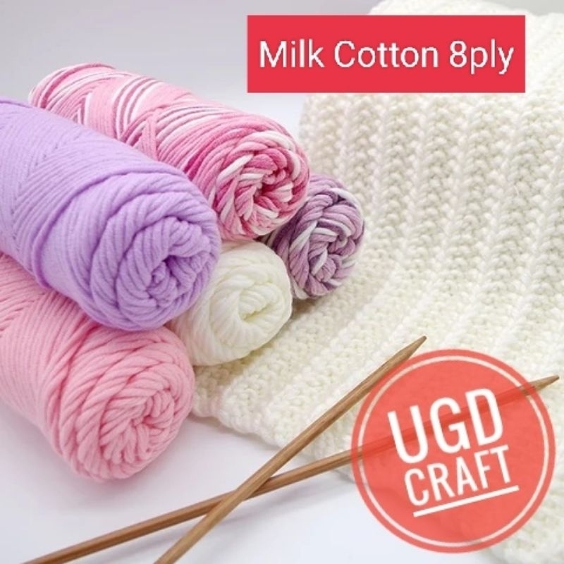 Milk Cotton 8 ply / Benang Rajut Katun Susu 8ply