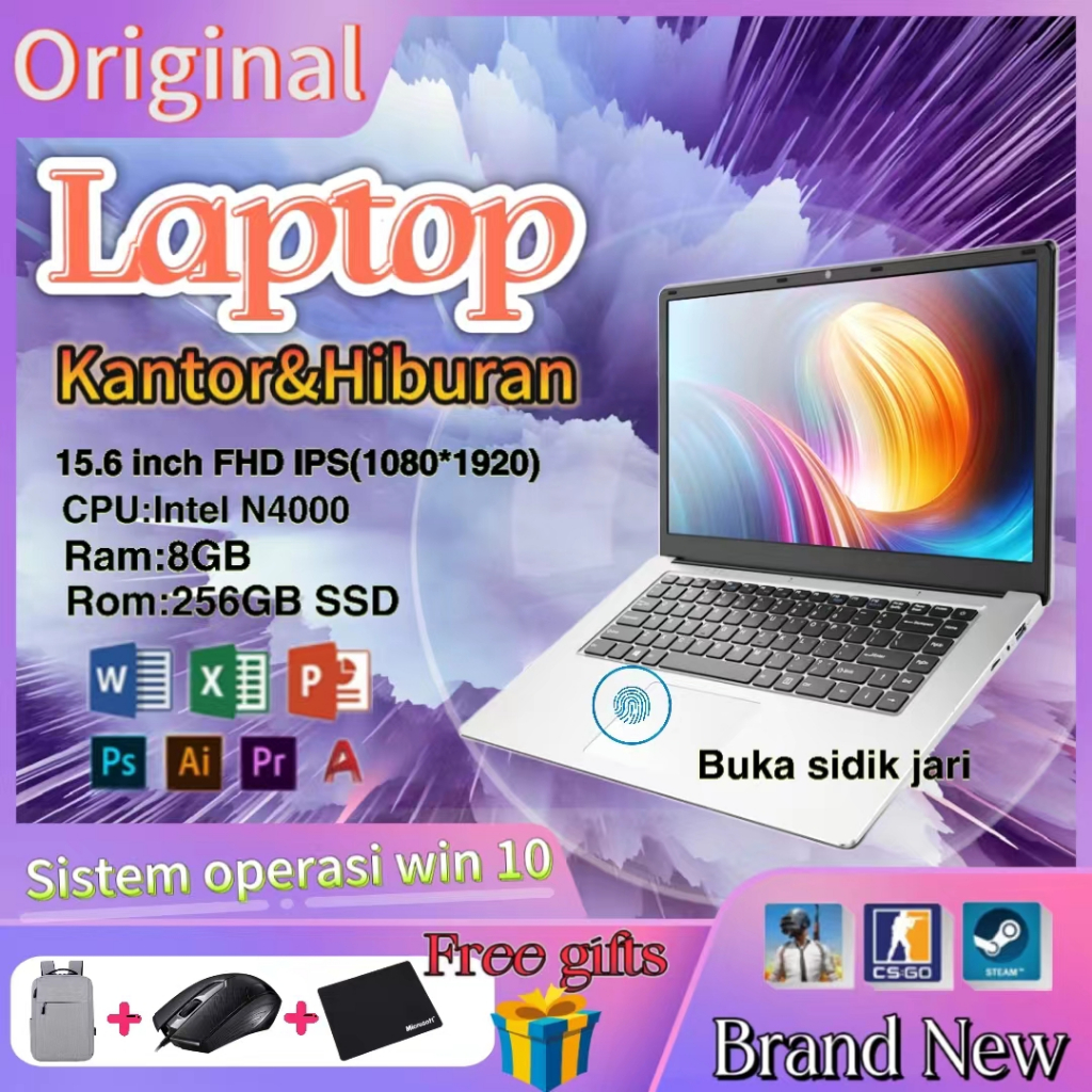 【Laptop Peningkatan Baru】12GB+512GB Laptop Murah laptop gaming Laptop asli Brand baru RAM 8GB+SSD 25