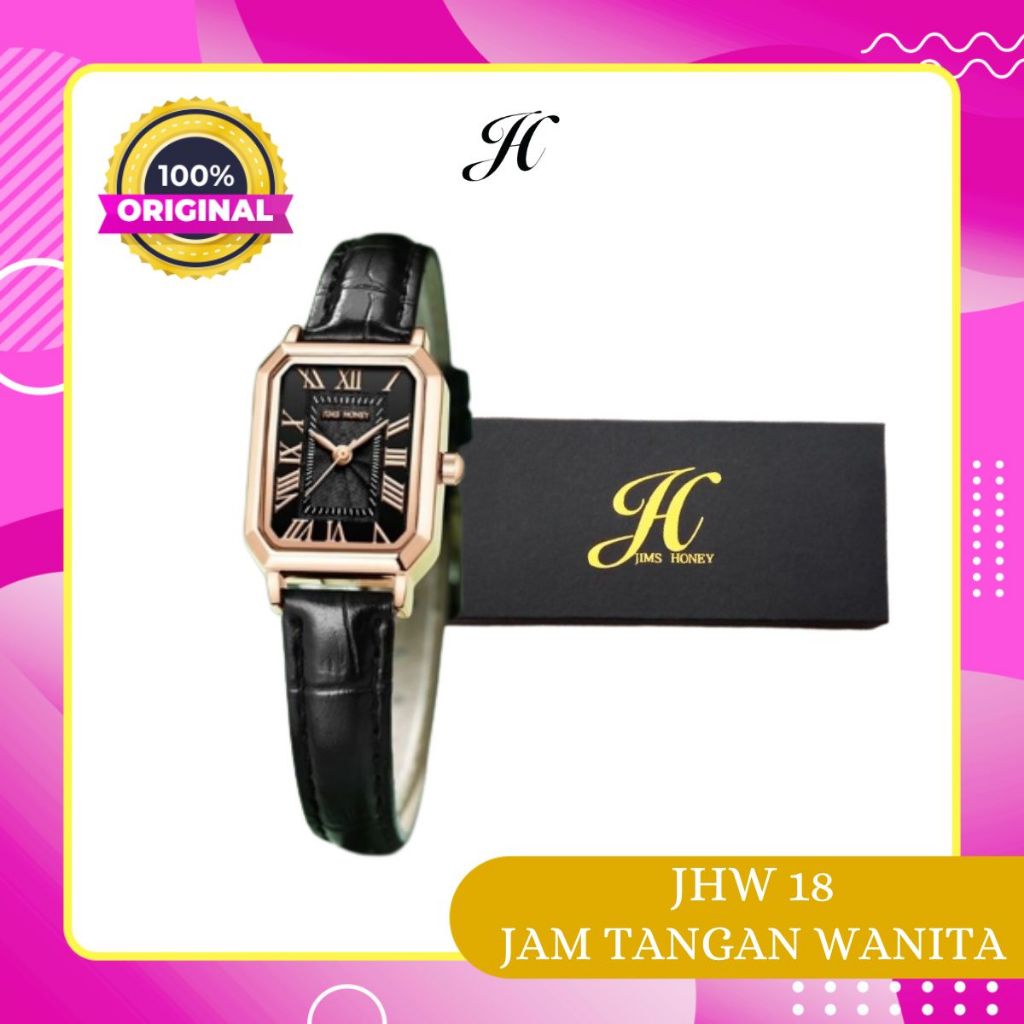 Jims Honey JHW 18 Jam Tangan Kotak Water Resistant Wanita Terbaru