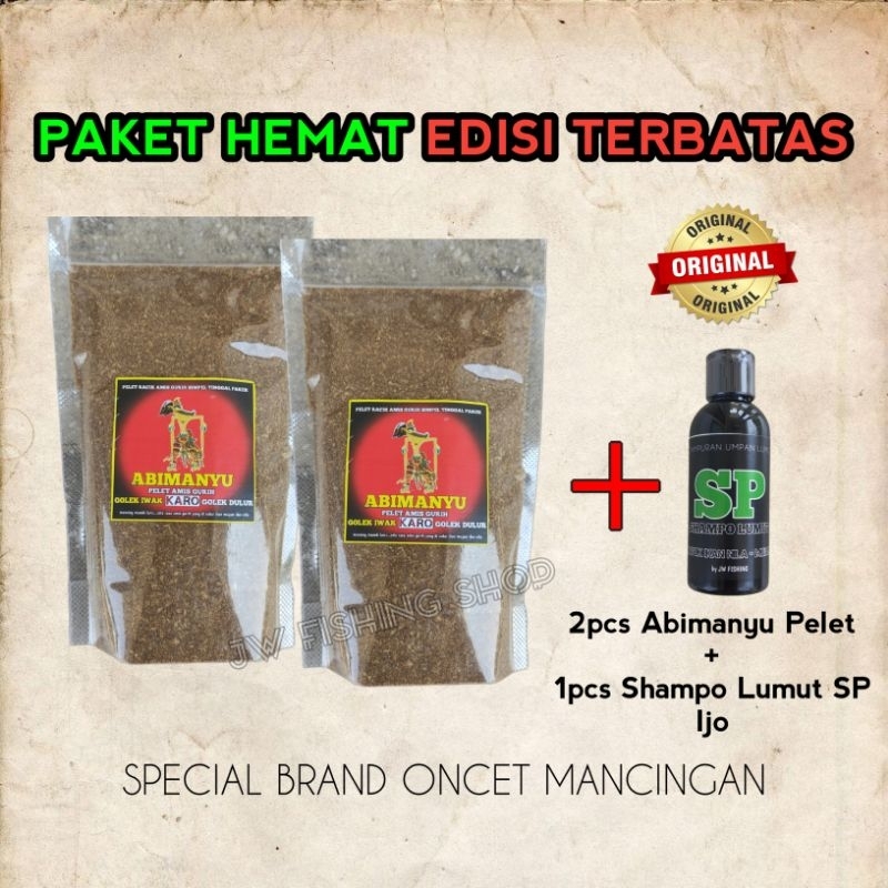 PELET ABIMANYU MERAH 2pc + SHAMPO LUMUT SP (IJO) 1pc, PAKET HEMAT EDISI TERBATAS