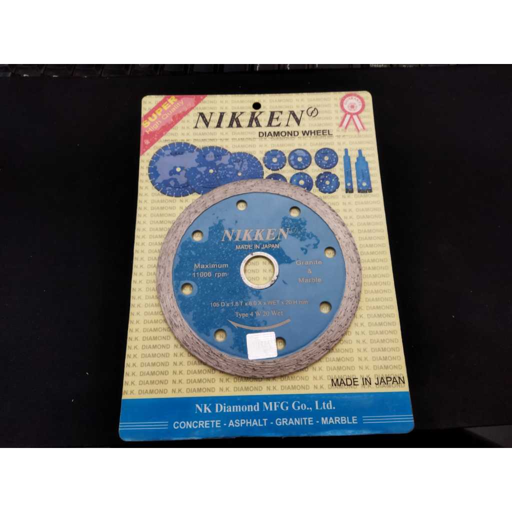 NIKKEN DIAMOND WHEEL 4 INCH WET BASAH POTONG GRANIT 4 INCH BASAH