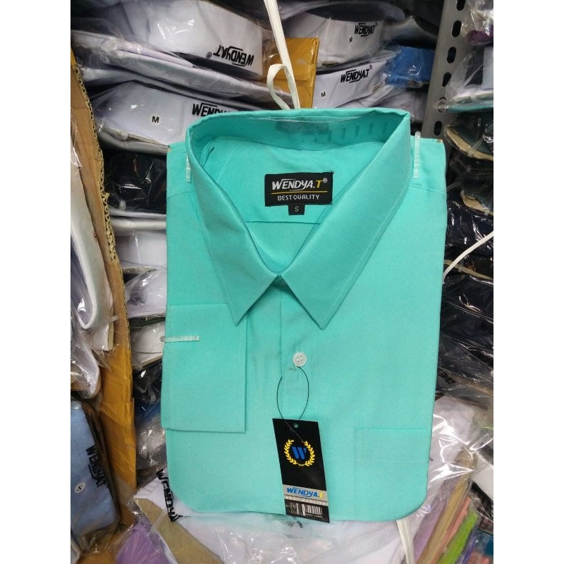 KEMEJA PRIA WENDYAT HIJAU WARDAH/KEMEJA POLOS LENGAN PANJANG/KEMEJA FORMAL