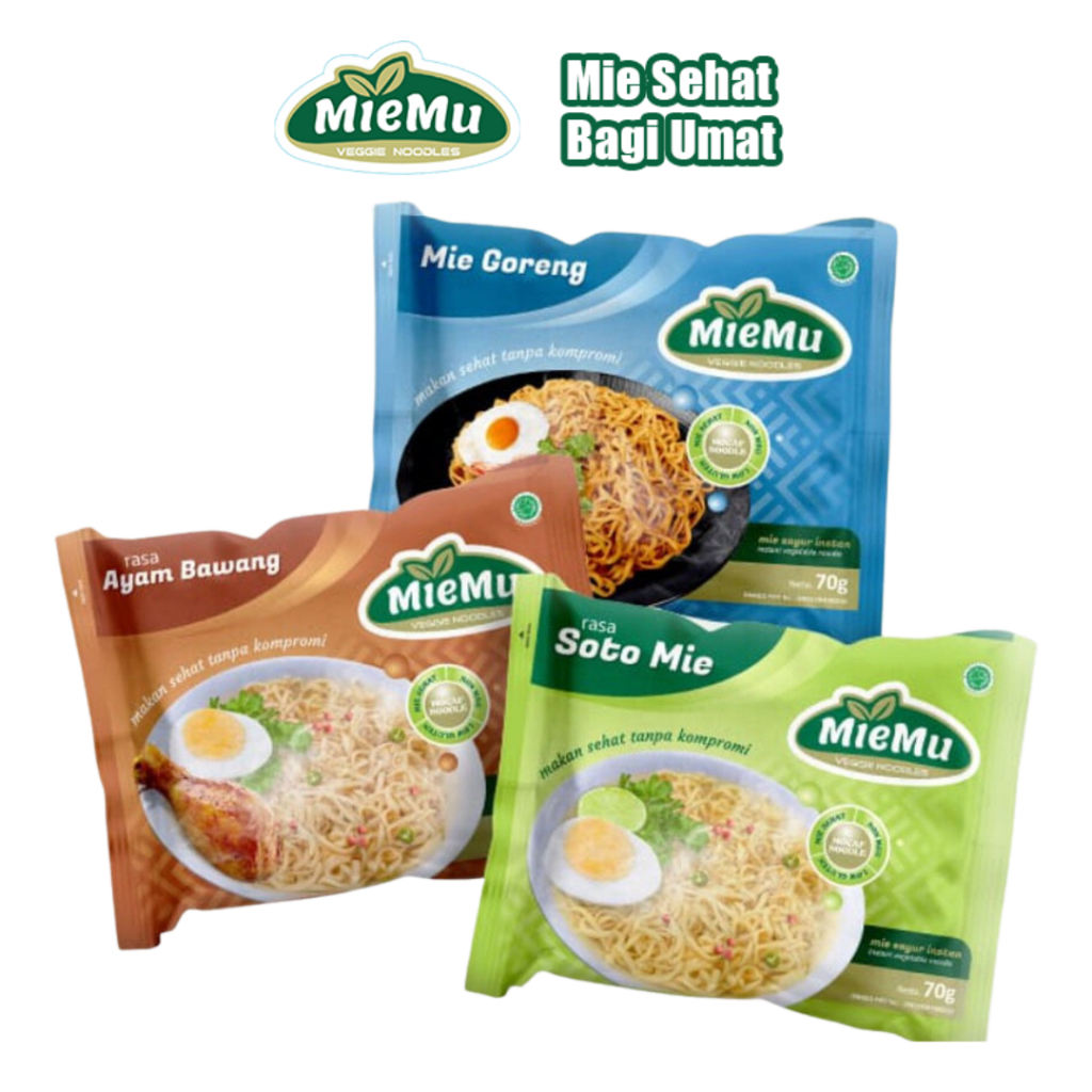 

MieMu Mie Diet Sehat isi 40pcs - Halal Non MSG Rendah Kalori Rendah Gula Rendah Gluten - Mie Instan Mocaf - Veggie Noodles - 1 KARTON