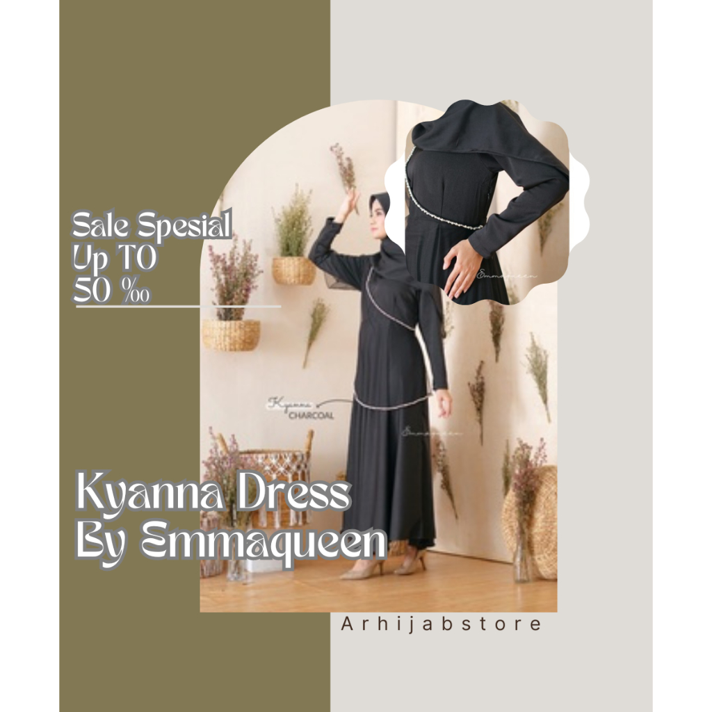 EMMAQUEEN - KYANNA DRESS BY EMMAQUEEN - PREMIUM GUCCI CREPE - GAMIS PREMIUM - GAMIS CASUAL - GAMIS T