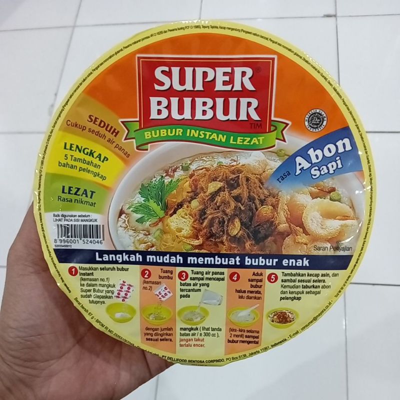 

Mahbubah - Super Bubur 67 g Bubur Instan Lezat Rasa Abon Sapi Cup