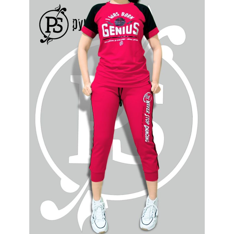 setelan Jogger 7/8.#Bajusenam pyursport#bajusenamwanitaaerobic
#wanita-wanita
#baju senam wanita
#ba