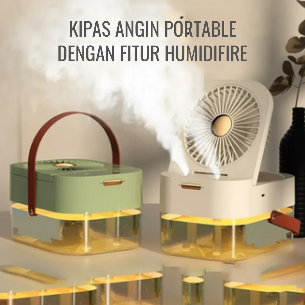 Air Cooler Fan Mini Portable + Remote Control Air Cooler Fan Mini Portable Humidifier / Kipas AC Min