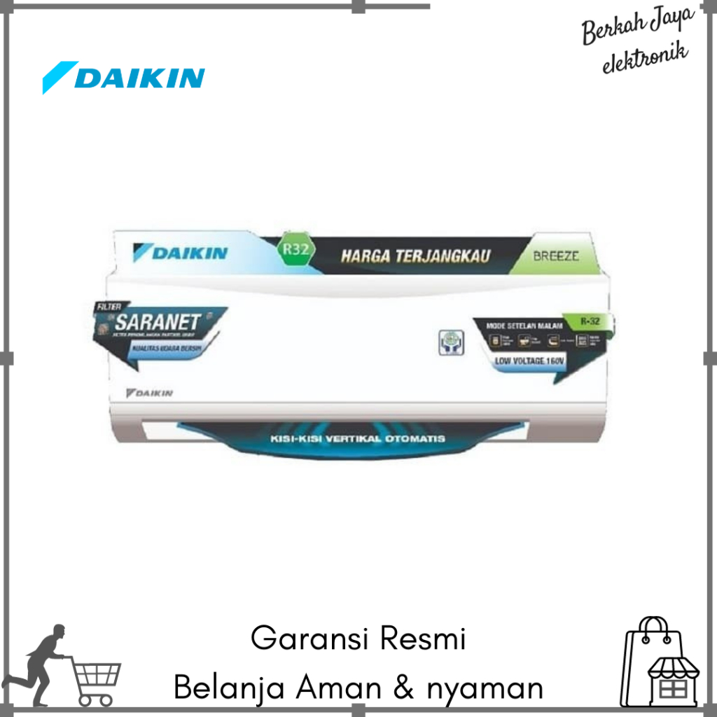 AC DAIKIN 1 PK FTP25AV14 FTP 25 AC SPLIT 1 PK BREEZE STANDARD