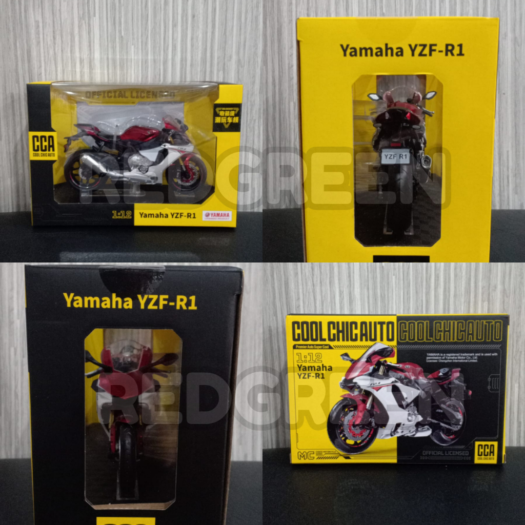 diecast cca yamaha YZF-R1 merah diecast yamaha cca 1:12