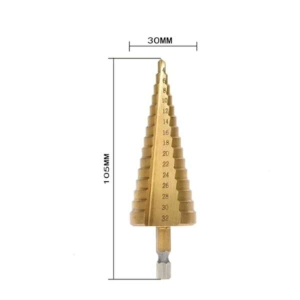 Mata bor Spiral Flute Pagoda kerucut bor 32 mm HSS Diskon